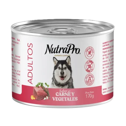 NUTRAPRO LATA ADULTO CARNE VEGETALES 170GR