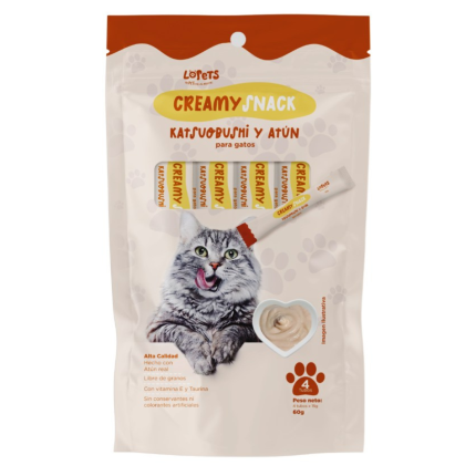 Lopets creamy snack katsuobushi y atún 60G X (4und)