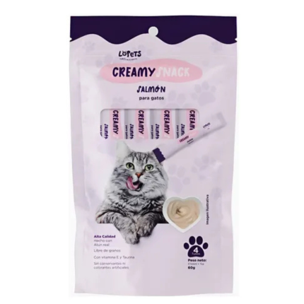 Lopets creamy snack salmón  60G X (4und)